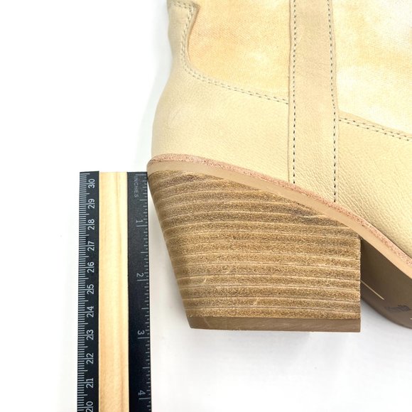 Dolce Vita Size 9 Nashe Cream Beige Western Style Cowgirl Boots Booties Shoes - Picture 14 of 15